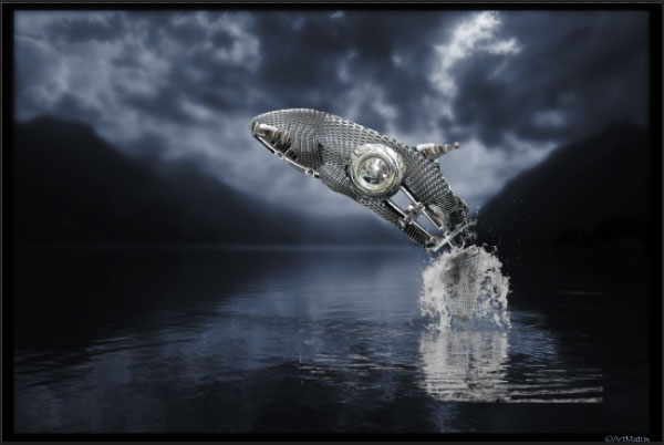 Как создать футуристического прыгающего кита  Photoshop
