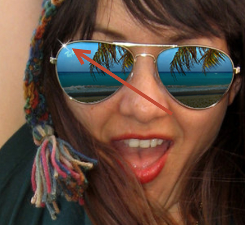 Как добавить отражение в солнечных очках в Photoshop