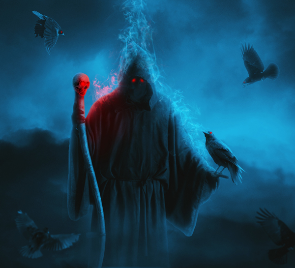 Создание сцены с темным зловещим жнецом к Хэллоуину в Photoshop